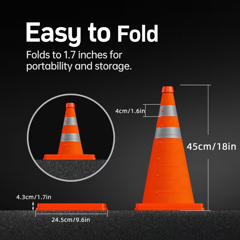 Road Traffic Cone - مخاريط مرور قابلة للطي بطول 45