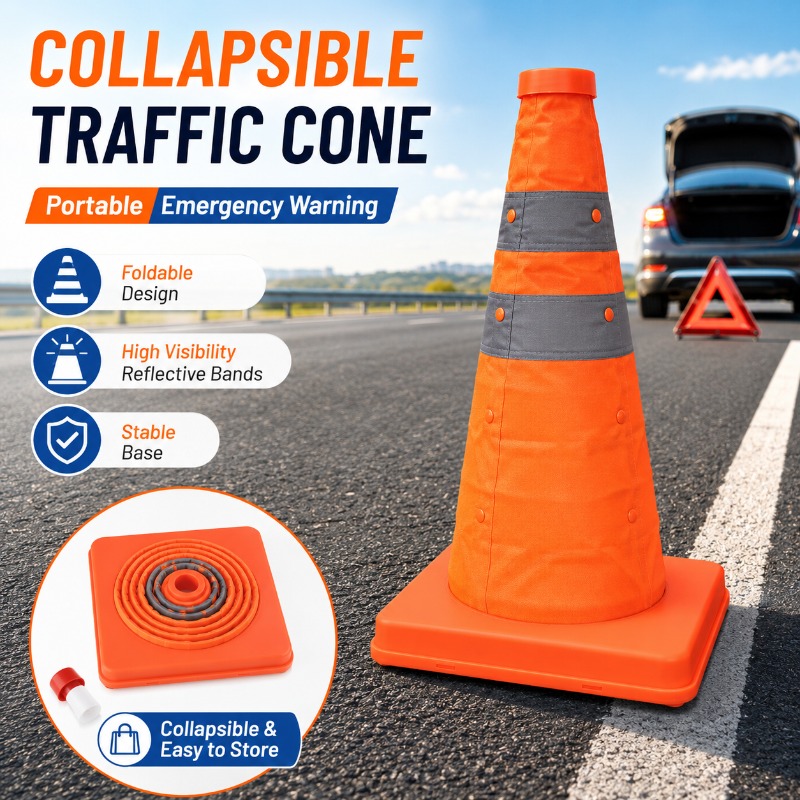 Road Traffic Cone - مخروط مرور قابل للطي ومحمول 30-70