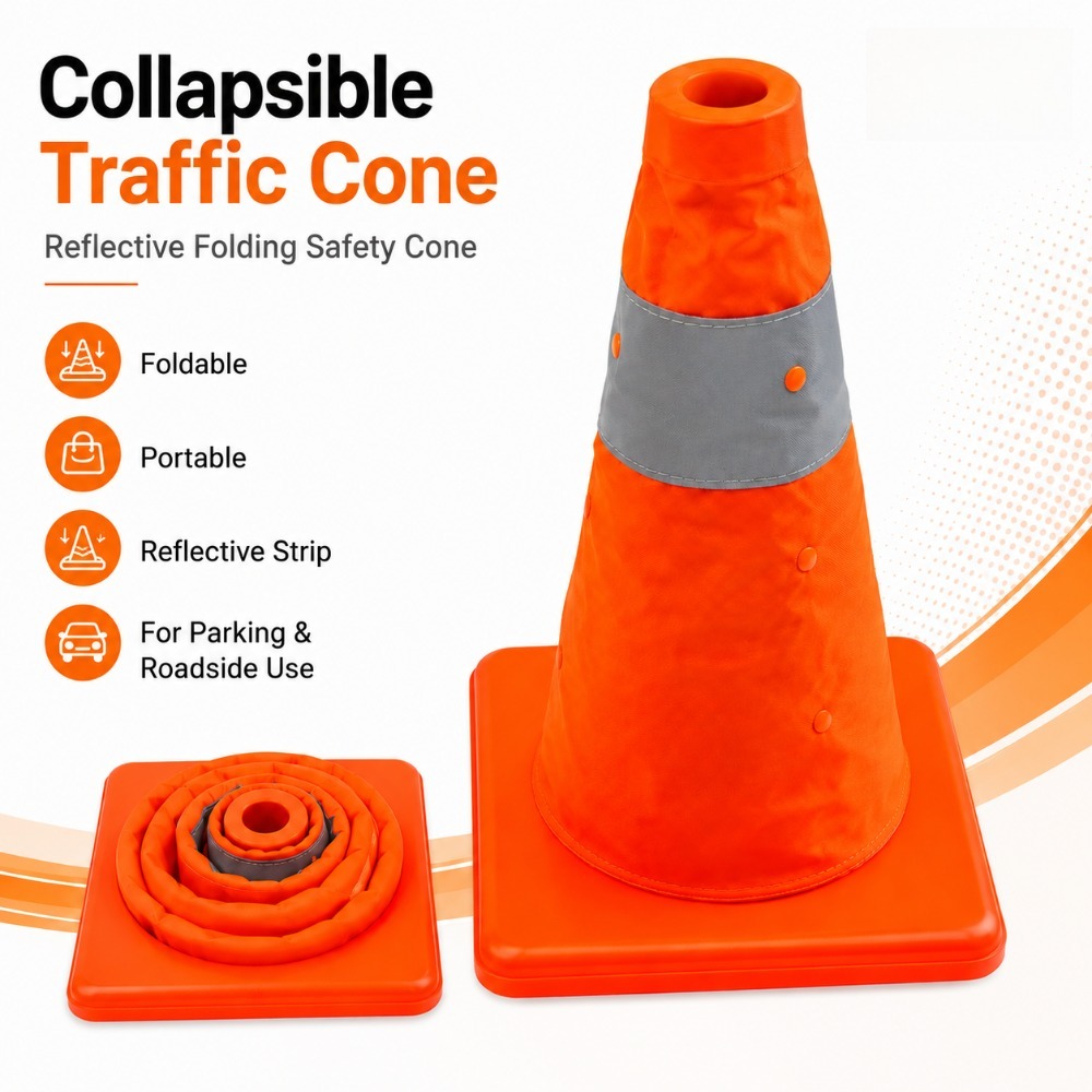 Road Traffic Cone - مخروط مرور عاكس قابل للطي، مخروط